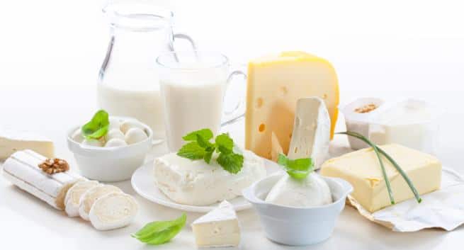 Assortment of dairy products