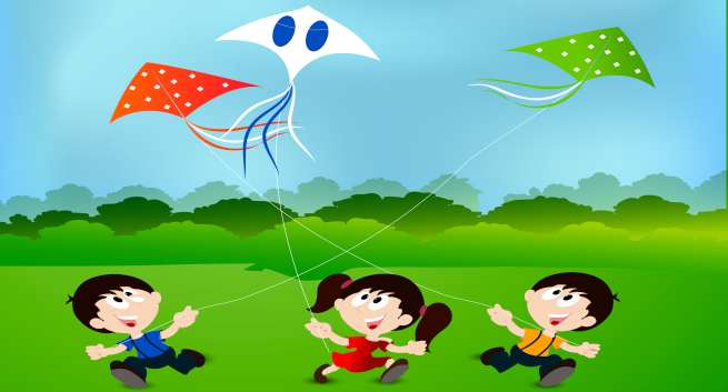 friendship during kite flying