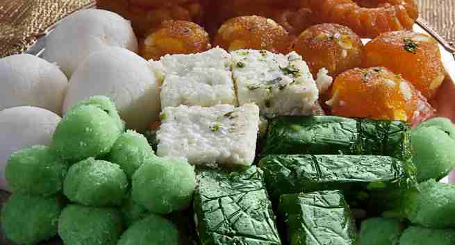 tri colour food