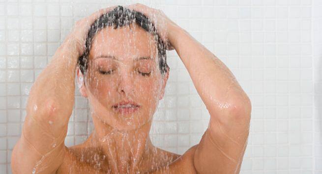 In the shower