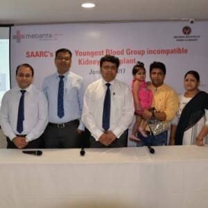SAARC’s first youngest blood group incompatible kidney transplant conducted at Medanta-the Medicity SAARC’s first youngest blood group incompatible kidney transplant conducted at Medanta-the Medicity