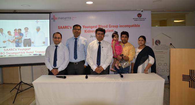 SAARC’s first youngest blood group incompatible kidney transplant conducted at Medanta-the Medicity SAARC’s first youngest blood group incompatible kidney transplant conducted at Medanta-the Medicity