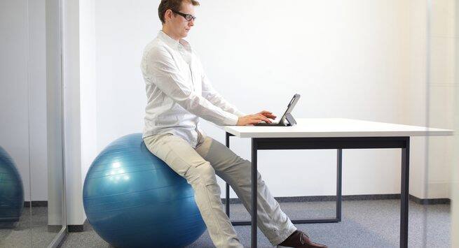 Sit on a stability ball