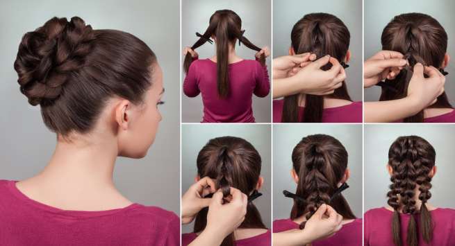 5 three-braid-bun in hindi