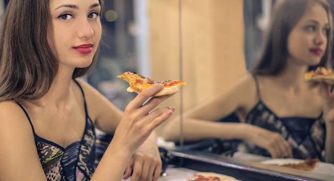 Eat in front of a mirror