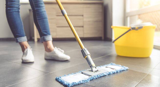 Mopping the floor