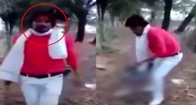 Horrific video shows man warning 'jihadists' as he hacks Muslim labourer and burns his body