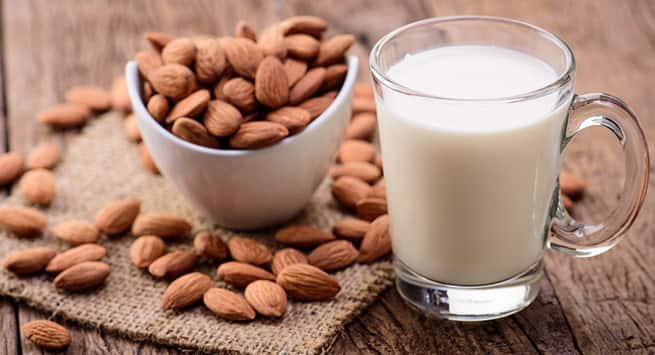 almond milk Hindi