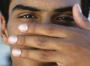 small dots below eyes