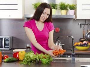 washing vegetables