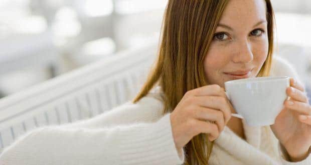Woman drinking tea