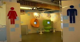 While using public toilets, say bye-bye to germs