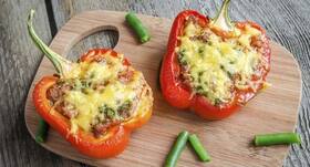 Leftover rice recipe: Stuffed peppers with squash, black beans and rice