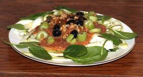 Heart-healthy recipe -- grilled vegetables with walnut sauce