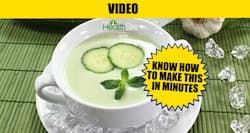 Chilled cucumber & buttermilk soup from  Sanjeev Kapoor's kitchen