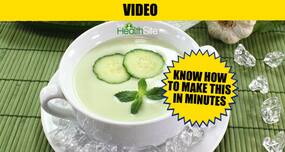 Chilled cucumber & buttermilk soup from  Sanjeev Kapoor's kitchen