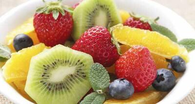 Try these healthy fruit kebabs with blackcurrant dip