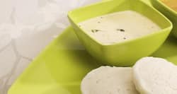 Healthy coconut chutney to accompany idlis and dosas