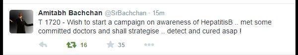 Amitabh Bachchan's tweet hep B