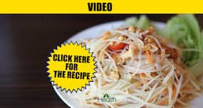 Healthy Thai raw papaya salad from Chef Nikhil Rastogi's kitchen