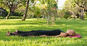 NaMo's yoga pose of the day: Shavasana or corpse pose