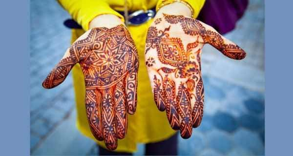 mehndi design in half hand, हॉफ हैंड में हिना की डिजाइन