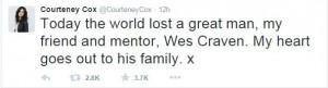 Courtney Cox remembers Wes craven