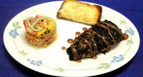 Healthy dinner recipe: Herbed chicken steak with potato wedges and coleslaw