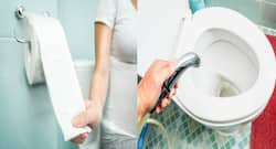 What is more hygienic to use after pooping – toilet paper or a bidet spray?