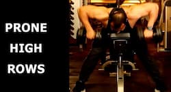 Perform prone high rows to strengthen your shoulder and improve your posture