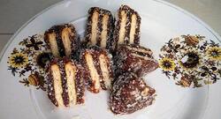 Healthy dessert recipe - Date and crackers cubes