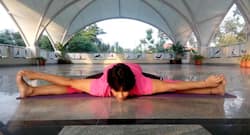 Tone abdominal and pelvic organs post-delivery with Pada Prasara Paschimottasana