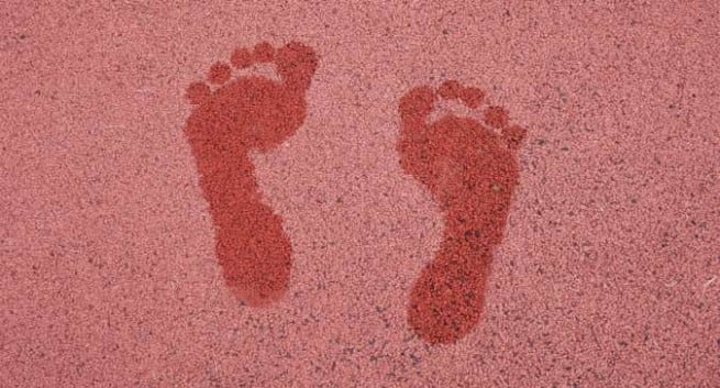 wet towel foot