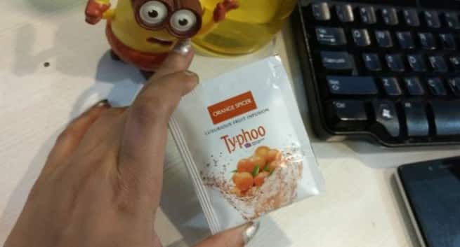 A single sachet of Typhoo Orange Spicer 