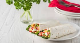 Healthy vegan recipe-- Spinach and tofu wrap