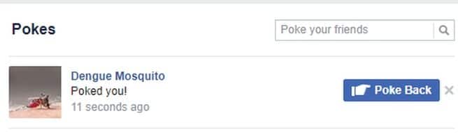 dengue mosquito poke on facebook