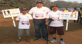 Jaipur foot beneficiaries from Ratna Nidhi Trust also take part in the Tata Mumbai Marathon