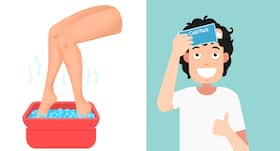 Can soaking feet in hot water and keeping a ice pack on the head relieve migraine? Can soaking feet in hot water and keeping a ice pack on the head relieve migraine?