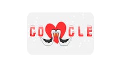 Google doodles with Valentine's twist