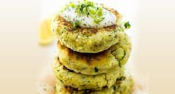 Healthy gluten-free snack recipe: zucchini and cauliflower fritters