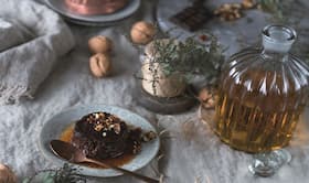 Healthy Easter recipe: Bourbon chocolate crème caramel with salted walnut caramel