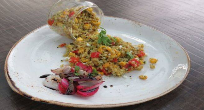 Organic Quinoa Upma with Vegetables in Season & Crumbed Local Feta, Novotel Hotels & Resorts, Goa