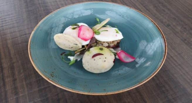 Smoked Eggplant with Stoned Nuts, Quail Egg on A Bed of Pomegranate Puree,Novotel Hotels & Resorts, Goa