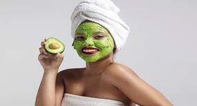 Homemade avocado face mask for winter skincare
