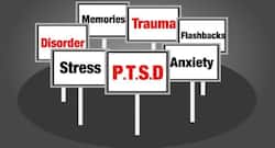 What is the connection between PTSD and ischemic stroke?