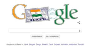 Independence Day 2014: Google doodle celebrates independent India's first postage stamp Independence Day 2014: Google doodle celebrates independent India's first postage stamp