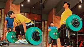 Take fitness motivation from Vicky Kaushal lifting heavy barbell weights