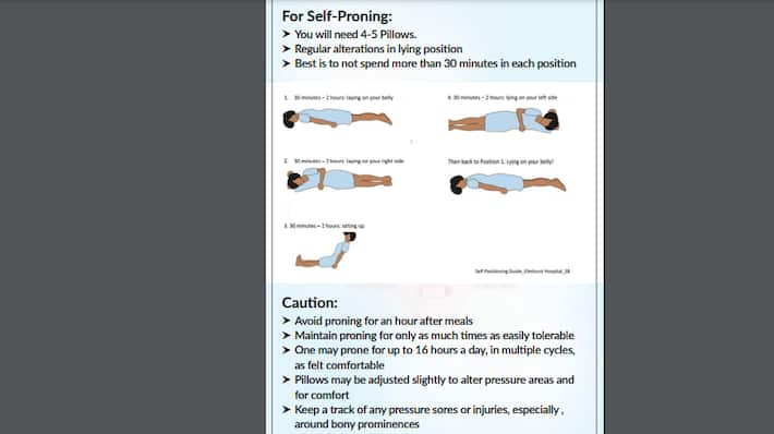 Self care for Covid-19: How to do proning to improve oxygen levels ...