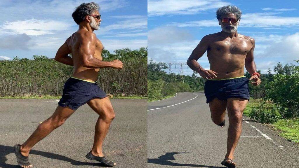 milind soman running slippers