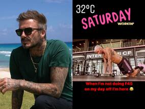 David Beckham Gives Us Major Fitness Goals As He Does Ab Wheel Rollouts At Gym